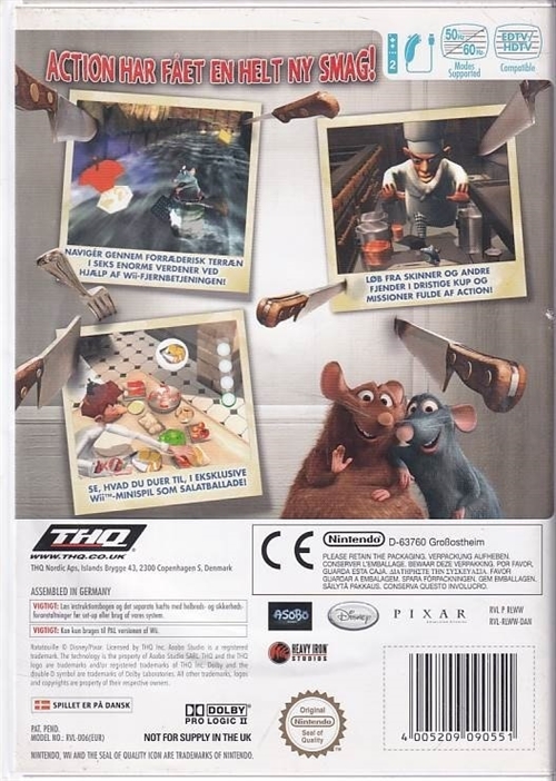 Disney Pixar Ratatouille - Dansk - Nintendo Wii (B Grade) (Genbrug)